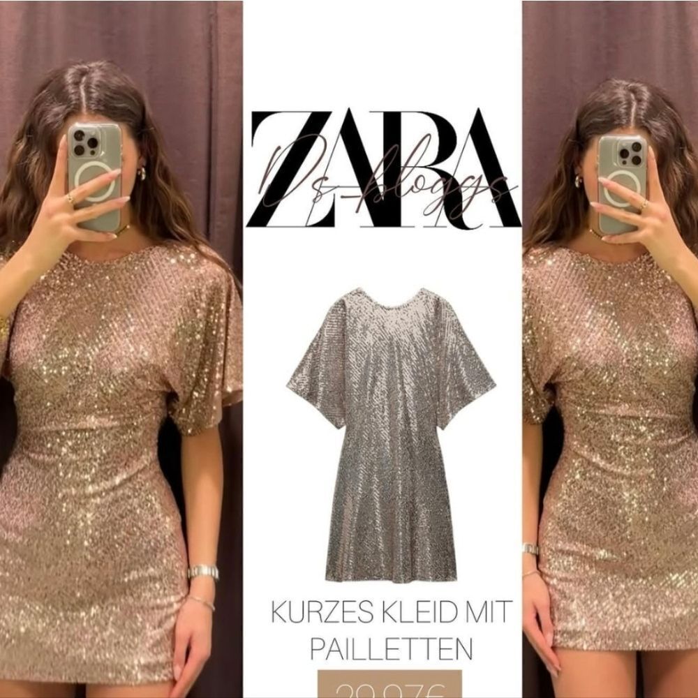 NWT ZARA Short Sequin Dress